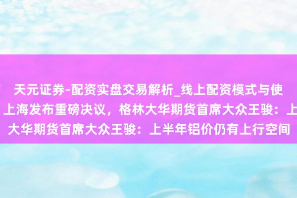 天元证券-配资实盘交易解析_线上配资模式与使用要点 有色行情飙涨！上海发布重磅决议，格林大华期货首席大众王骏：上半年铝价仍有上行空间