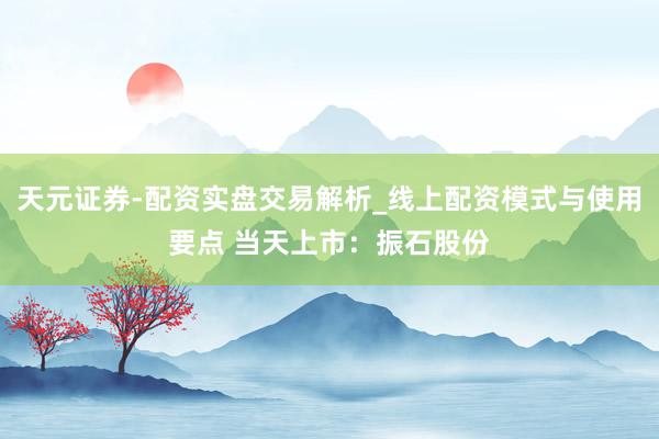 天元证券-配资实盘交易解析_线上配资模式与使用要点 当天上市：振石股份