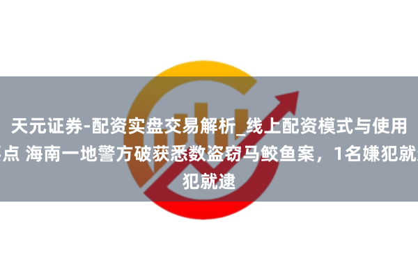 天元证券-配资实盘交易解析_线上配资模式与使用要点 海南一地警方破获悉数盗窃马鲛鱼案，1名嫌犯就逮