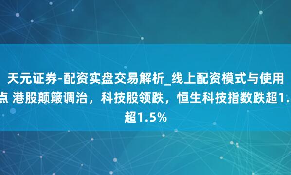 天元证券-配资实盘交易解析_线上配资模式与使用要点 港股颠簸调治，科技股领跌，恒生科技指数跌超1.5%